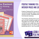 Positive Thinking PLR Journal 33 Unique Interior Pages and Journal Prompts