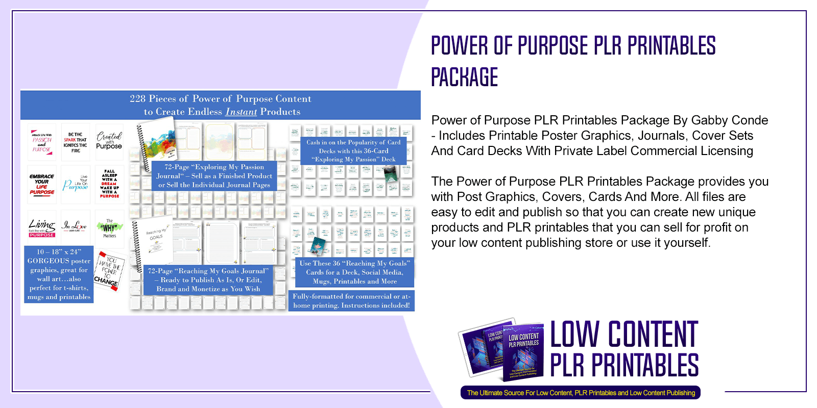 Power of Purpose PLR Printables Package