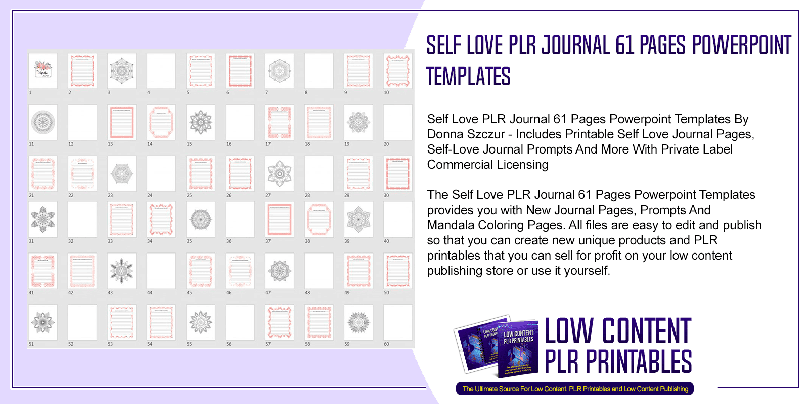 Self Love PLR Journal 61 Pages Powerpoint Templates