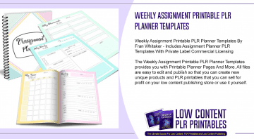 Weekly Assignment Printable PLR Planner Templates