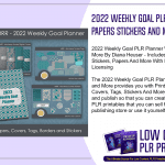 2022 Weekly Goal PLR Planner With Papers Stickers and More