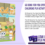 60 Done for You Spot the Difference Childrens PLR Activity Printables Pages