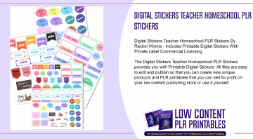 Digital Stickers Teacher Homeschool PLR Stickers