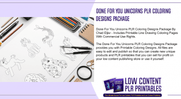 Done For You Unicorns PLR Coloring Designs Package
