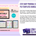 Etsy Shop Printable Seller Mockup PLR Templates Bundle