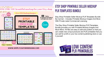 Etsy Shop Printable Seller Mockup PLR Templates Bundle
