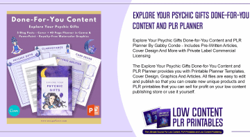Explore Your Psychic Gifts Done for You Content and PLR Planner