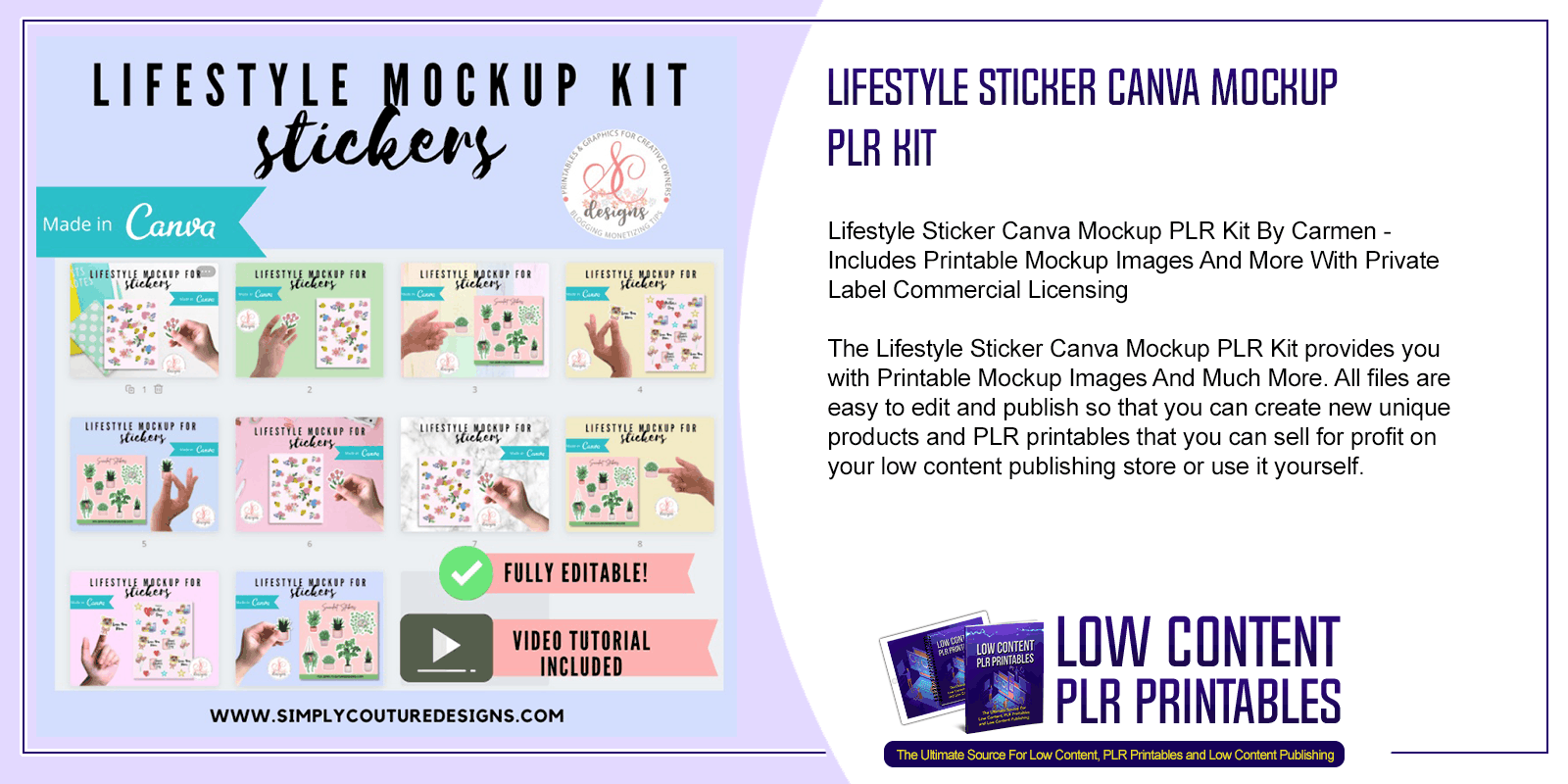 Lifestyle Sticker Canva Mockup PLR Kit