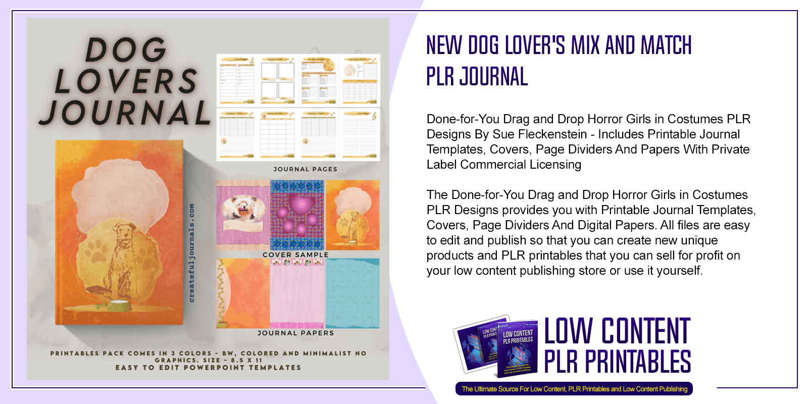 New Dog Lovers Mix and Match PLR Journal