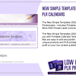 New Simple Templates 2022 PLR Calendars