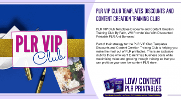PLR VIP Club Templates Discounts and Content Creation Training Club
