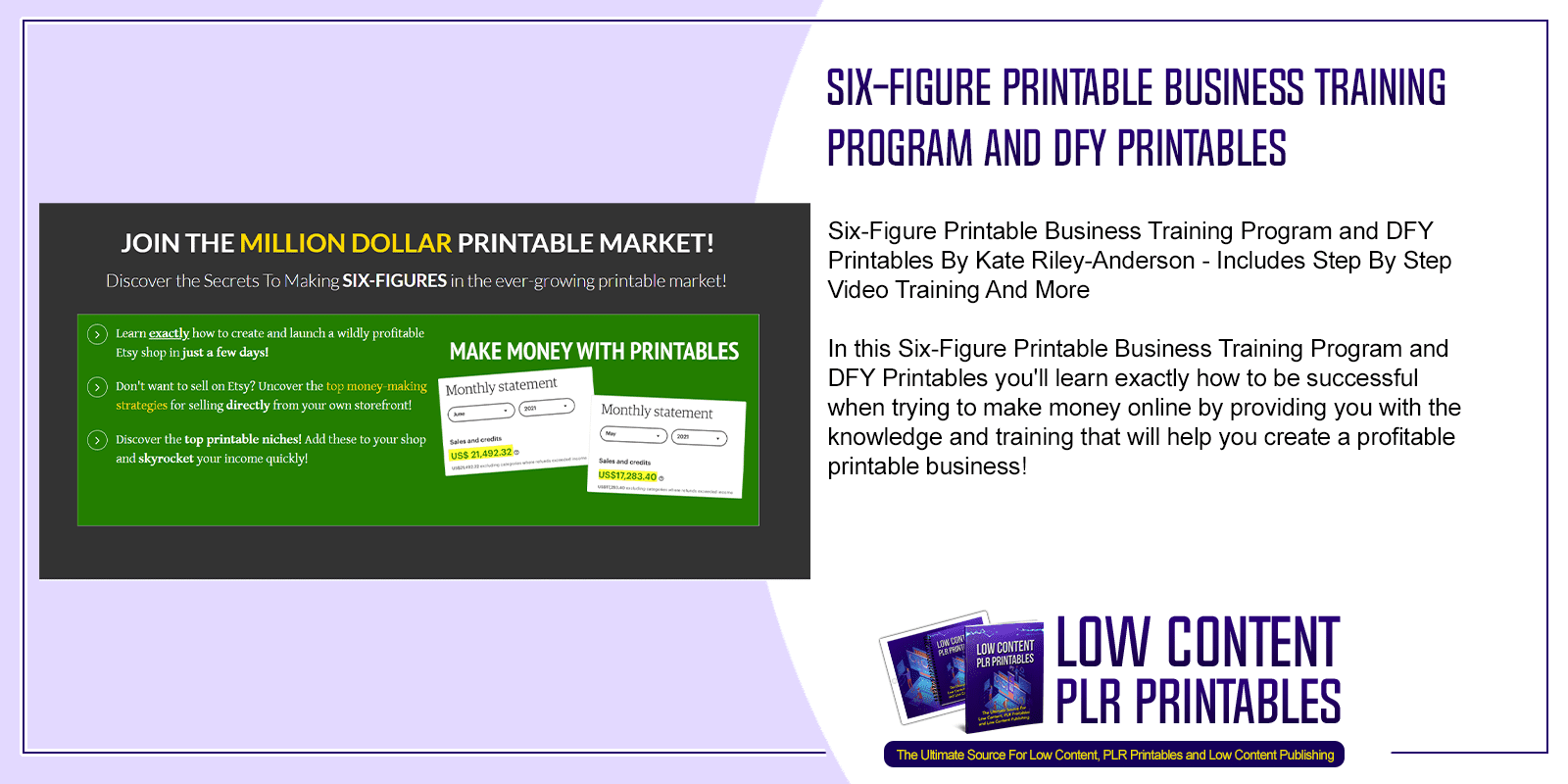 Six Figure Printable Business Training Program and DFY Printables