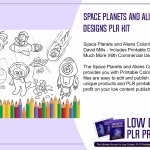 Space Planets and Aliens Coloring Designs PLR Kit