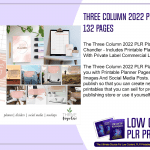 Three Column 2022 PLR Planner 132 Pages 2