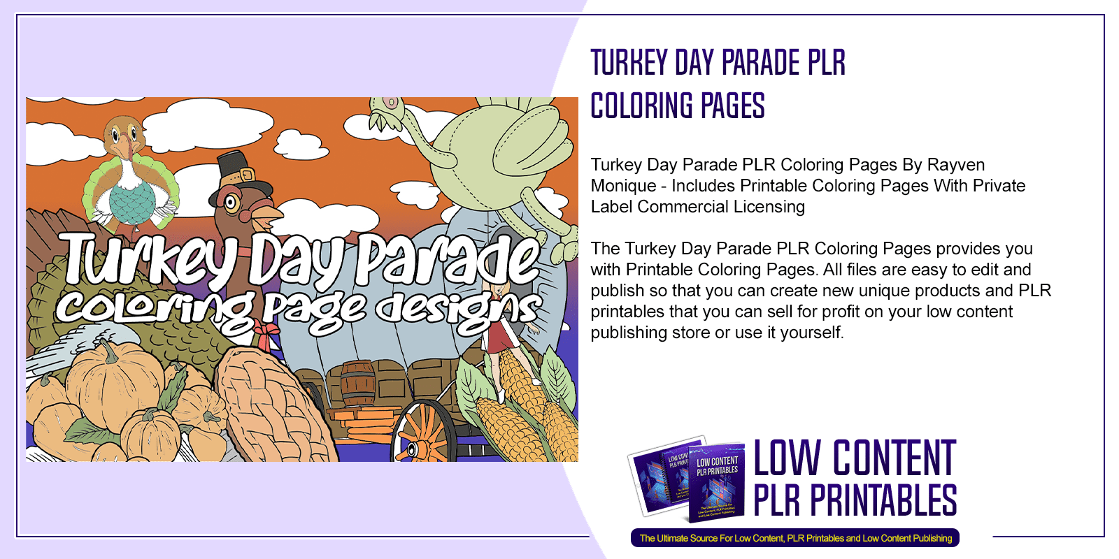Turkey Day Parade PLR Coloring Pages