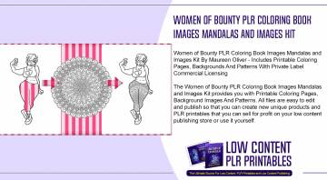 Women of Bounty PLR Coloring Book Images Mandalas and Images Kit