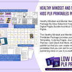 Healthy Mindset and Mental Health for Kids PLR Printables Package