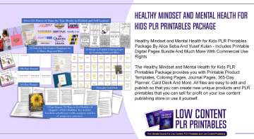 Healthy Mindset and Mental Health for Kids PLR Printables Package