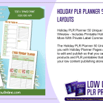 Holiday PLR Planner 50 Unique Page Layouts