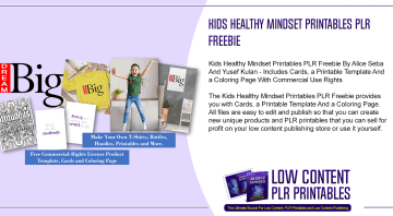 Kids Healthy Mindset Printables PLR Freebie