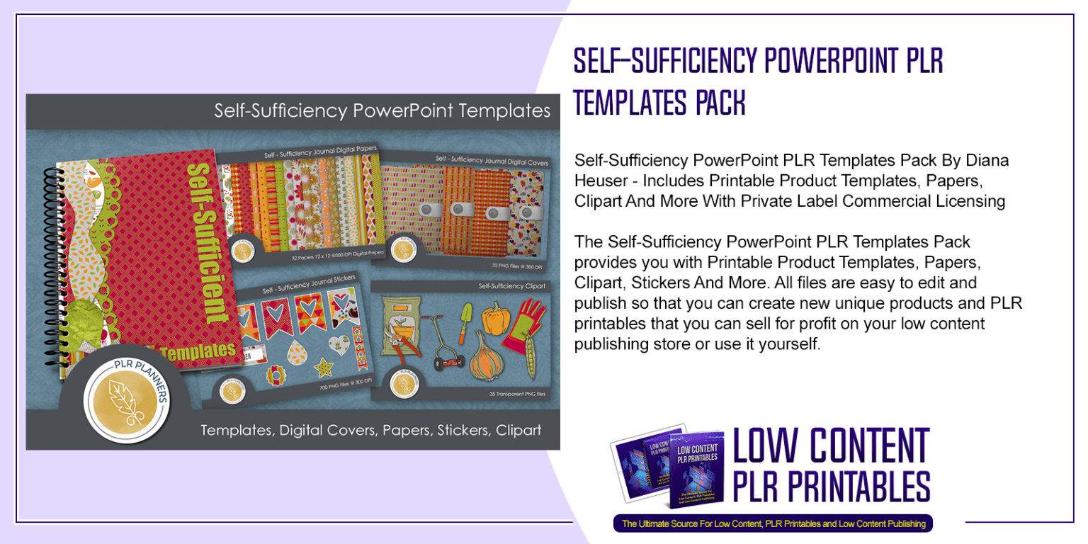Self-Sufficiency PowerPoint PLR Templates Pack | PLR Printable Template