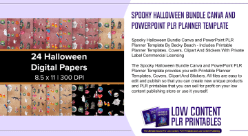 Spooky Halloween Bundle Canva and PowerPoint PLR Planner Template
