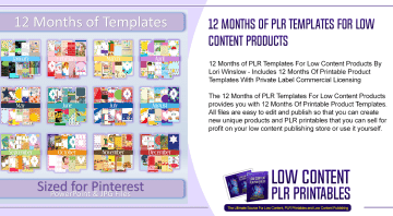 12 Months of PLR Templates For Low Content Products 2