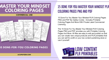 15 Done For You Master Your Mindset PLR Coloring Pages PNG and PDF 2