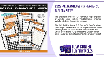 2022 Fall Farmhouse PLR Planner 30 Page Templates