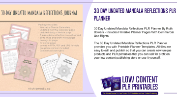 30 Day Undated Mandala Reflections PLR Planner