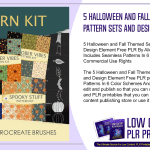 5 Halloween and Fall Themed Seamless Pattern Sets and Design Element Free PLR