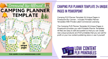 Camping PLR Planner Template 24 Unique Pages in Powerpoint