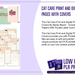 Cat Care Print and Digital PLR Planner 40 Pages with Covers