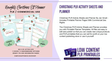 Christmas PLR Activity Sheets and Planner