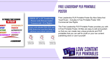 Free Leadership PLR Printable Poster