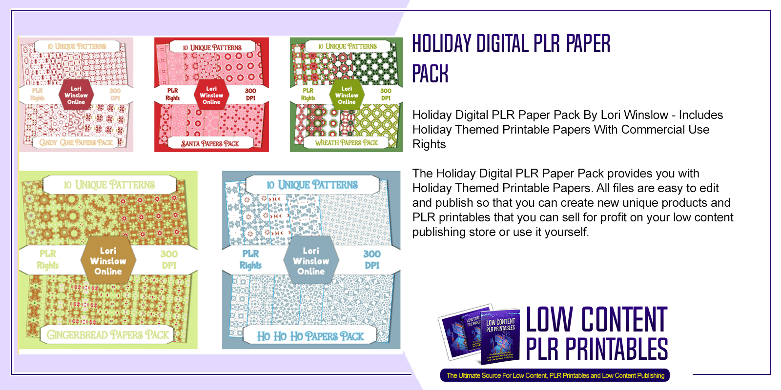 Holiday Digital PLR Paper Pack