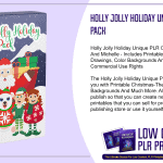 Holly Jolly Holiday Unique PLR Coloring Pack