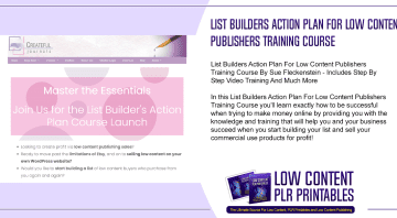 List Builders Action Plan For Low Content Publishers Training Course