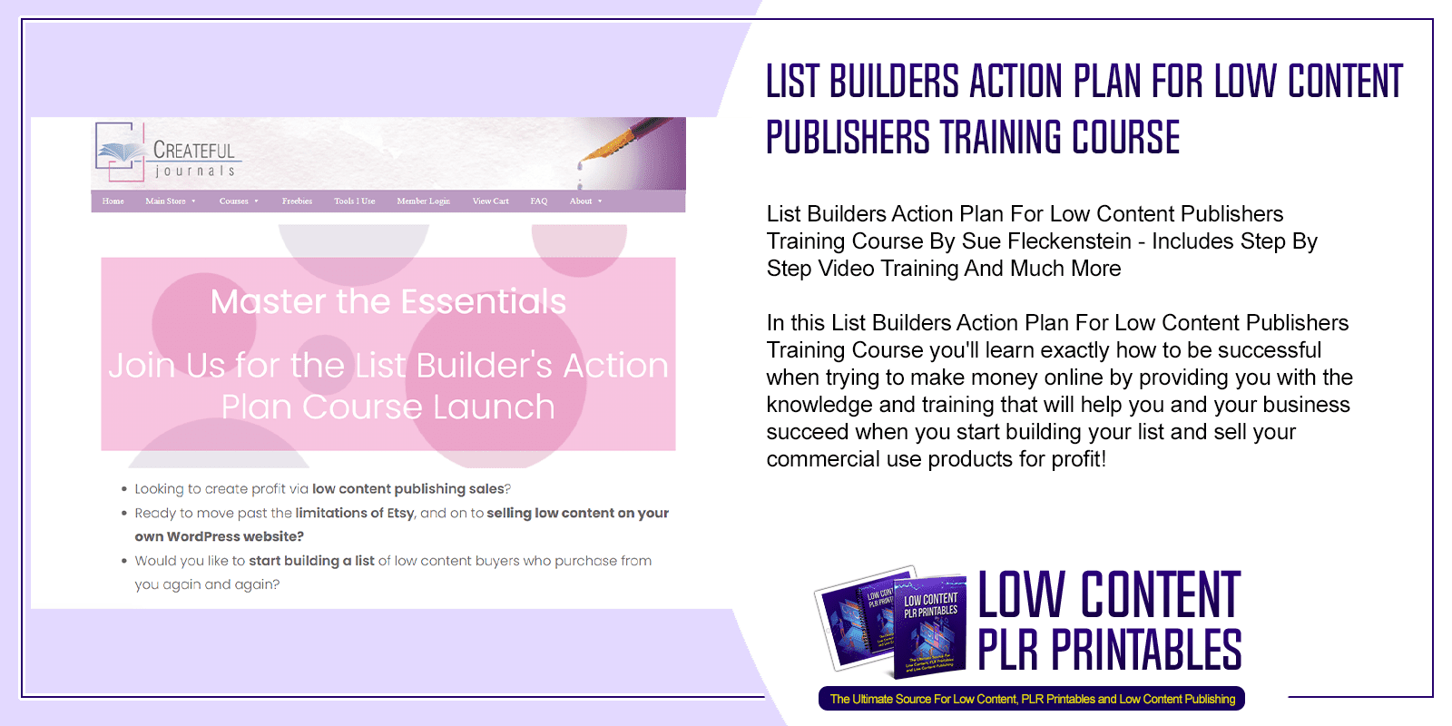 List Builders Action Plan For Low Content Publishers Training Course