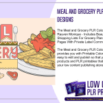 Meal and Grocery PLR Coloring Planner Designs