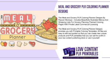 Meal and Grocery PLR Coloring Planner Designs