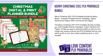 Merry Christmas 2021 PLR Printables Bundle