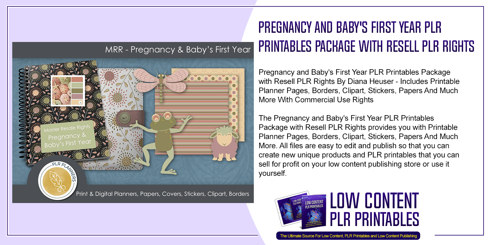 Pregnancy and Babys First Year PLR Printables Package with Resell PLR Rights