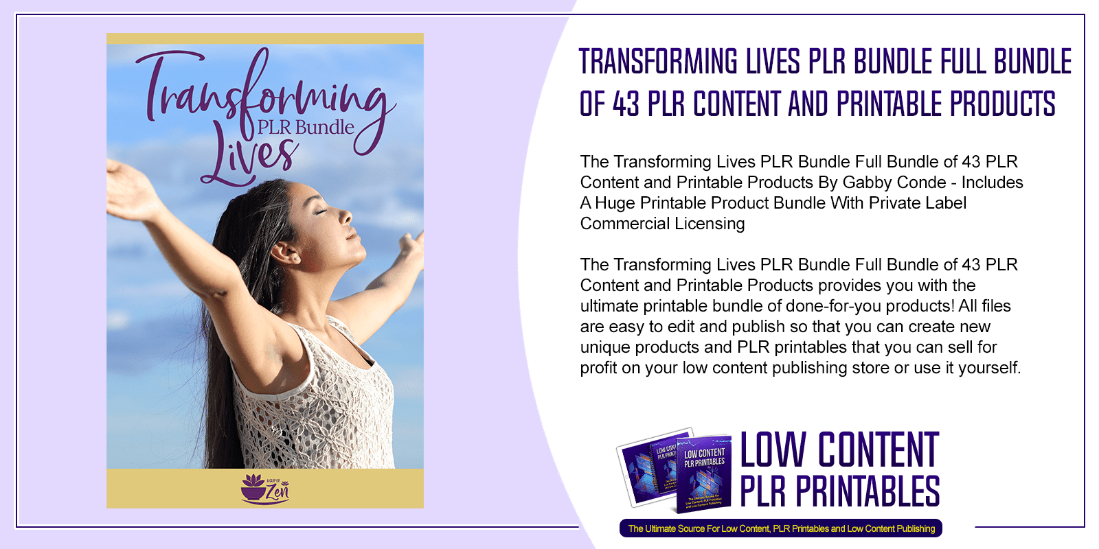 Transforming Lives PLR Bundle Full Bundle of 43 PLR Content and Printable Products