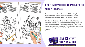 Turkey Halloween Color By Number PLR Activity Printables