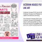 Victorian Houses PLR Line Art