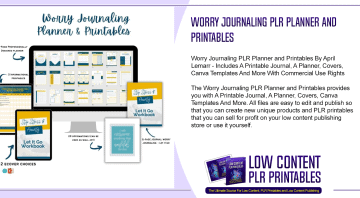 Worry Journaling PLR Planner and Printables