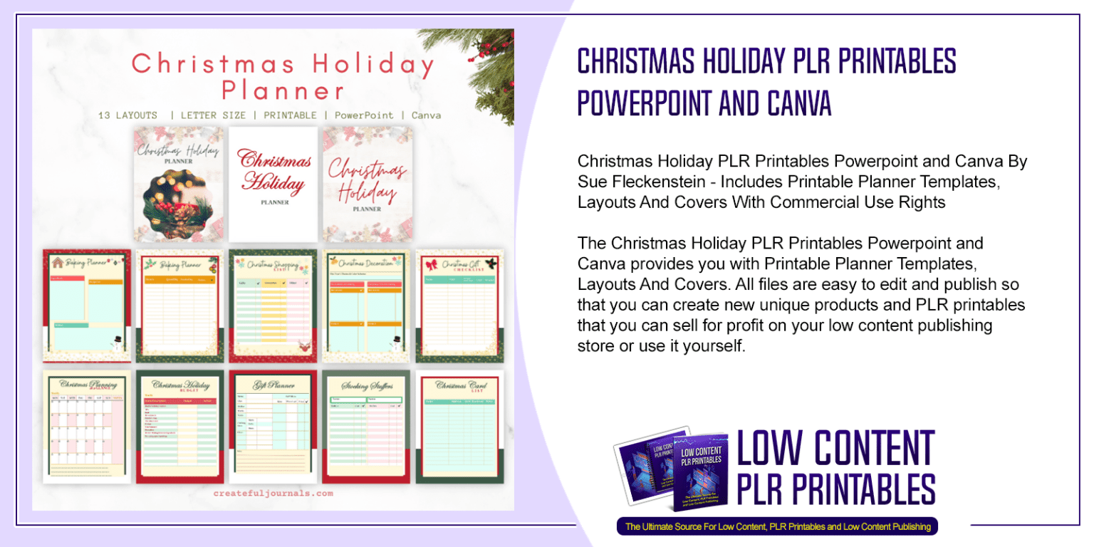 Christmas Holiday PLR Printables Powerpoint and Canva