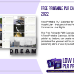Free Printable PLR Calendar for 2022