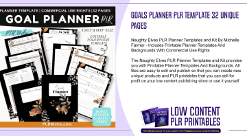 Goals Planner PLR Template 32 Unique Pages